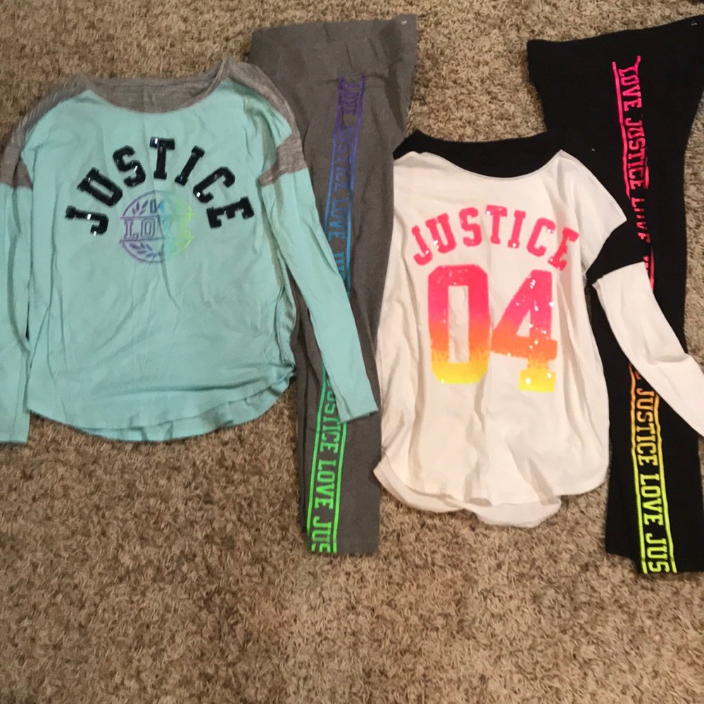 Justice legging and top sets for girls. Size 12
